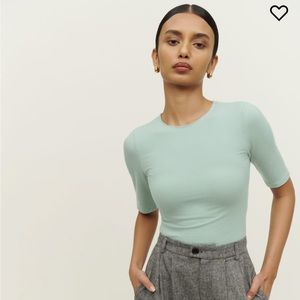 Reformation Everet Knit Top in Celadon Size M